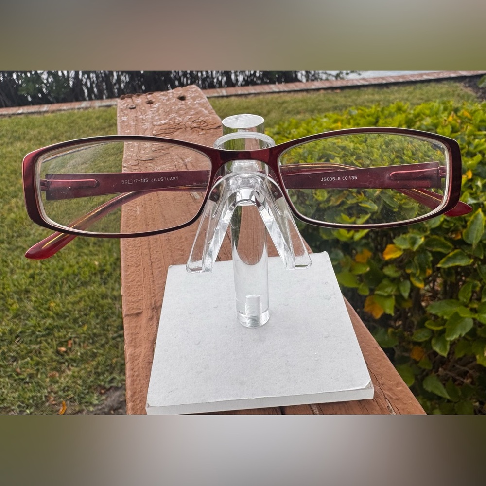 Jill Stuart JS005 Eyeglass Frames Only Metallic Red Raised Dots On Arm 50-17-135